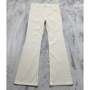NEW H&M Divided Jeans Womens US 10 Beige High Rise Flare Leg Stretch Denim Retro